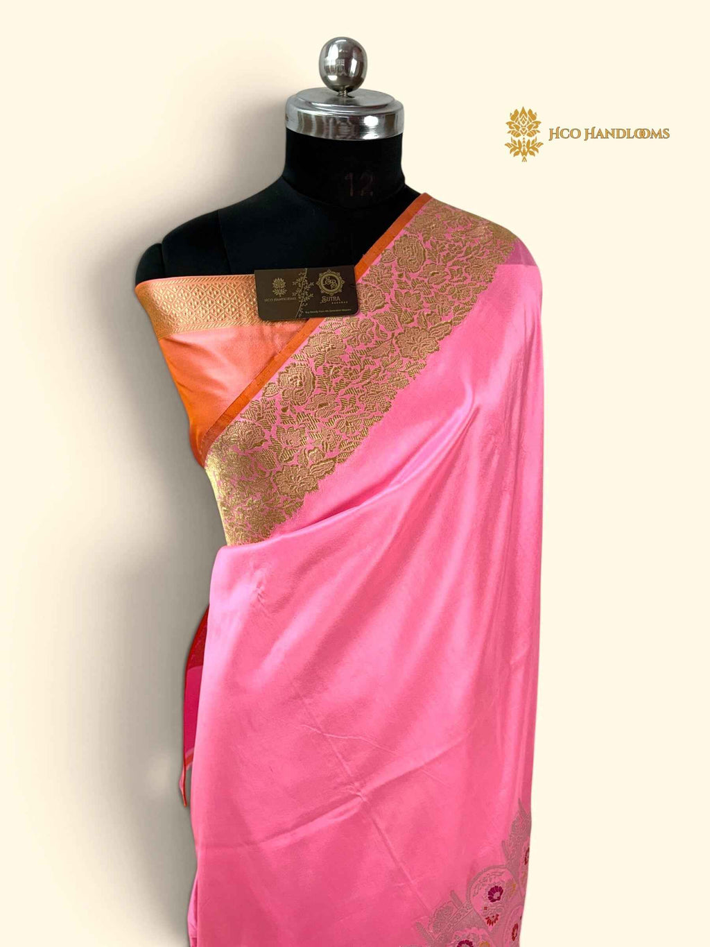 Regal Pink Pure Katan Silk Handloom Banarasi Saree - All Over Meenakari Skirt Border