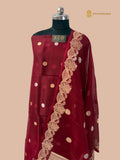 Pure Kora Silk Handloom Banarasi Dress Material