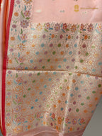 Premium Mashru Crepe Silk Banarasi Saree - All Over Small Motifs