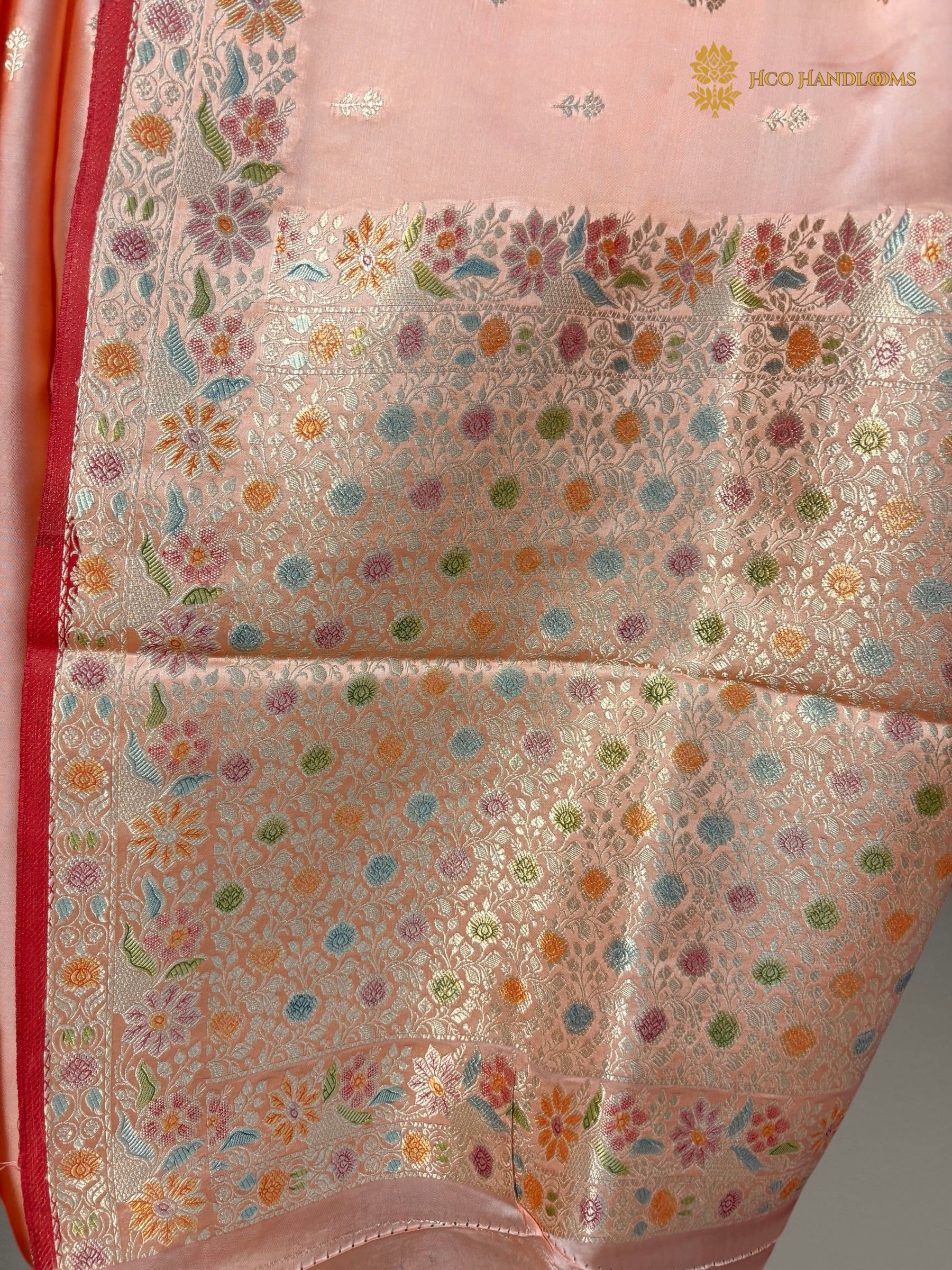 Premium Mashru Crepe Silk Banarasi Saree - All Over Small Motifs