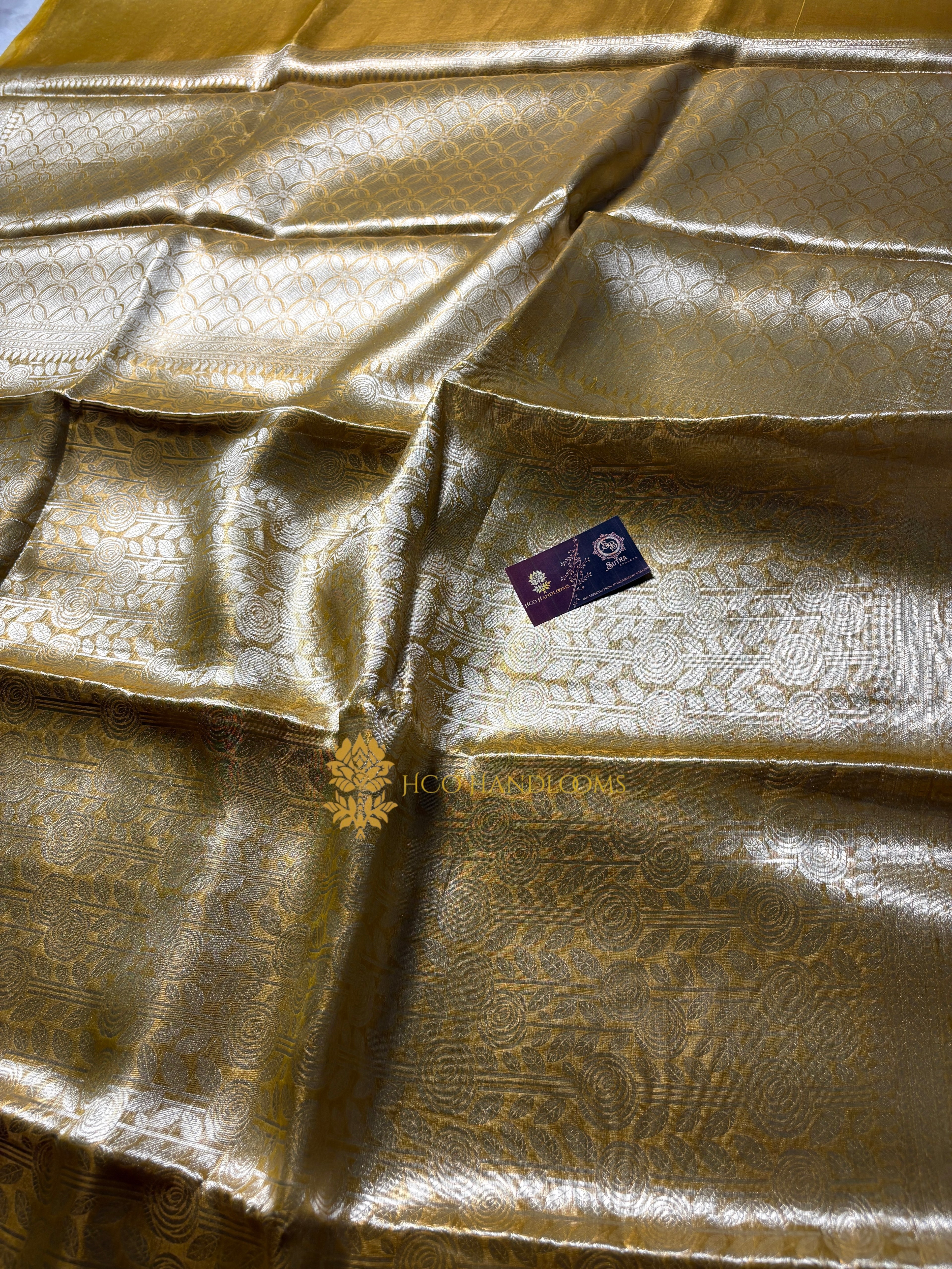 Pure Tissue Silk Tanchui Brocade  Handloom Banarasi Saree