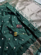 Premium Mashru Katan Silk Banarasi Saree With Floral Motifs