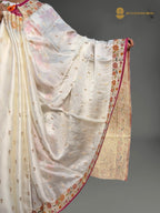 Premium Mashru Crepe Silk Banarasi Saree - All Over Small Motifs