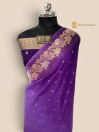 Purple Gradient Premium Soft Silk Banarasi Saree - All Over Motifs