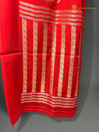 Premium Mashru Crepe Satin Silk Banarasi Saree - All Over Paisley Motifs