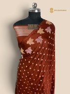 Premium Mashru Katan Silk Banarasi Saree With Floral Motifs