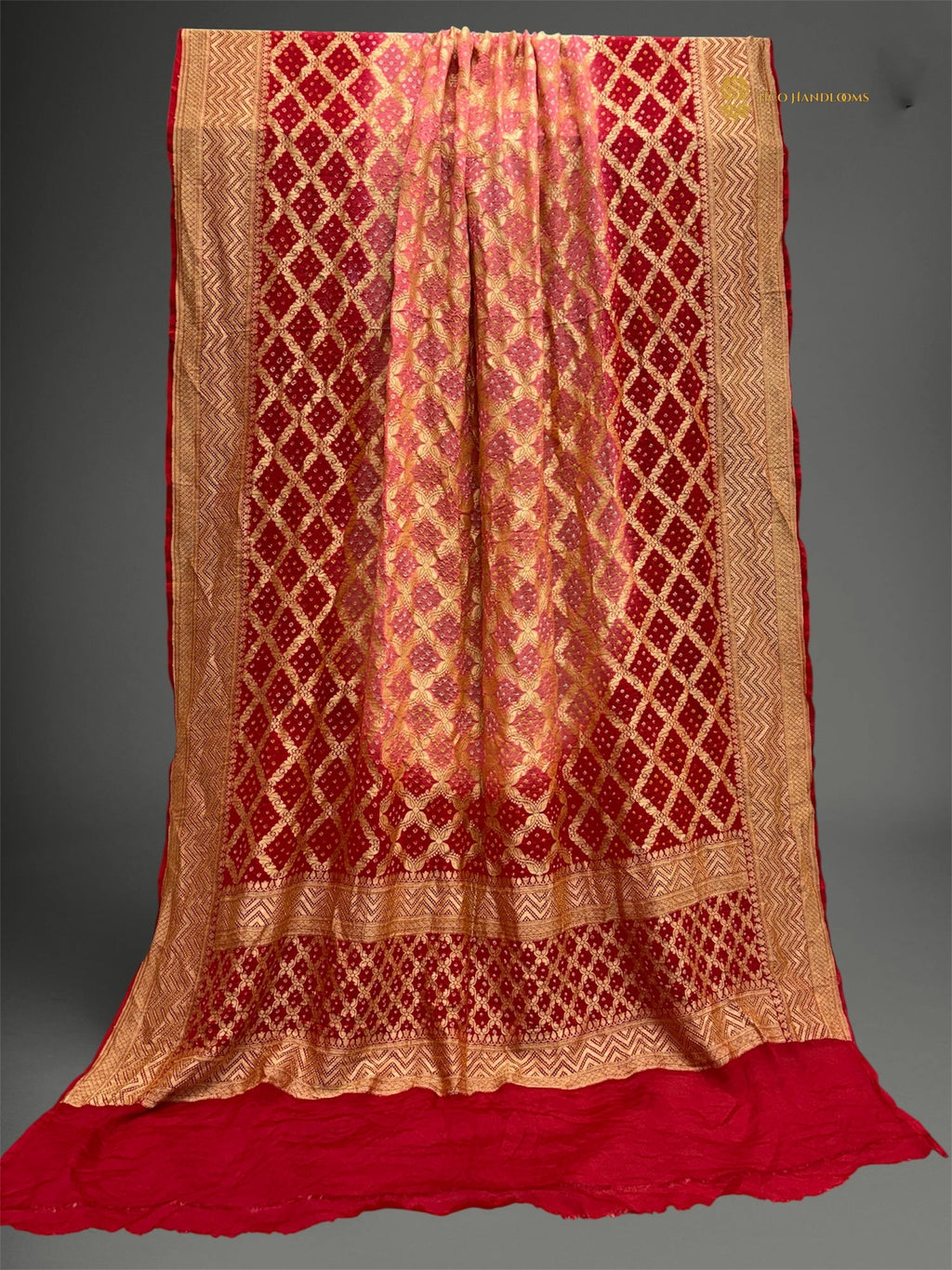 Pure Georgette Banarasi Bandhej Handloom Dupatta