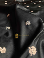 Premium Mashru Katan Silk Banarasi Saree With Floral Motifs