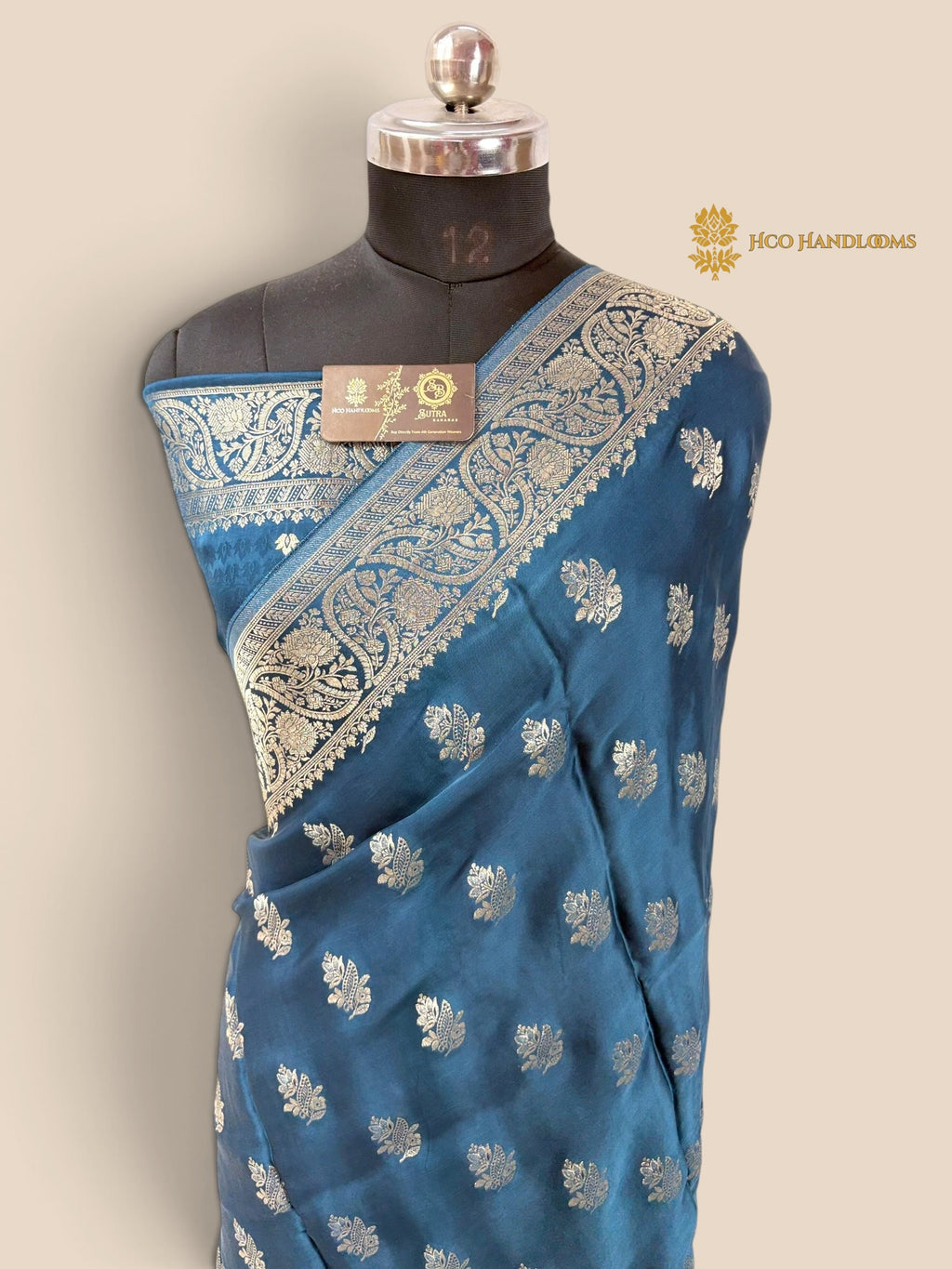Blue Premium Soft Silk Banarasi Saree - All Over Motifs