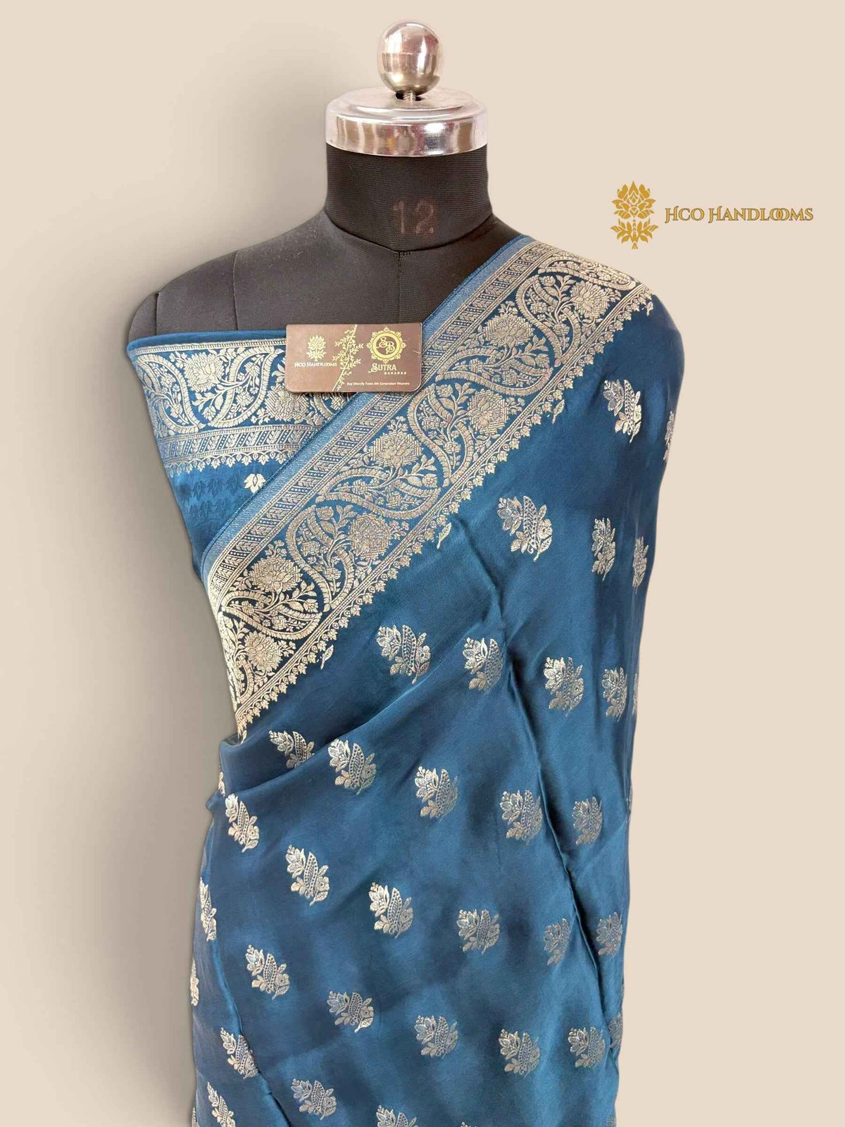 Blue Premium Soft Silk Banarasi Saree - All Over Motifs