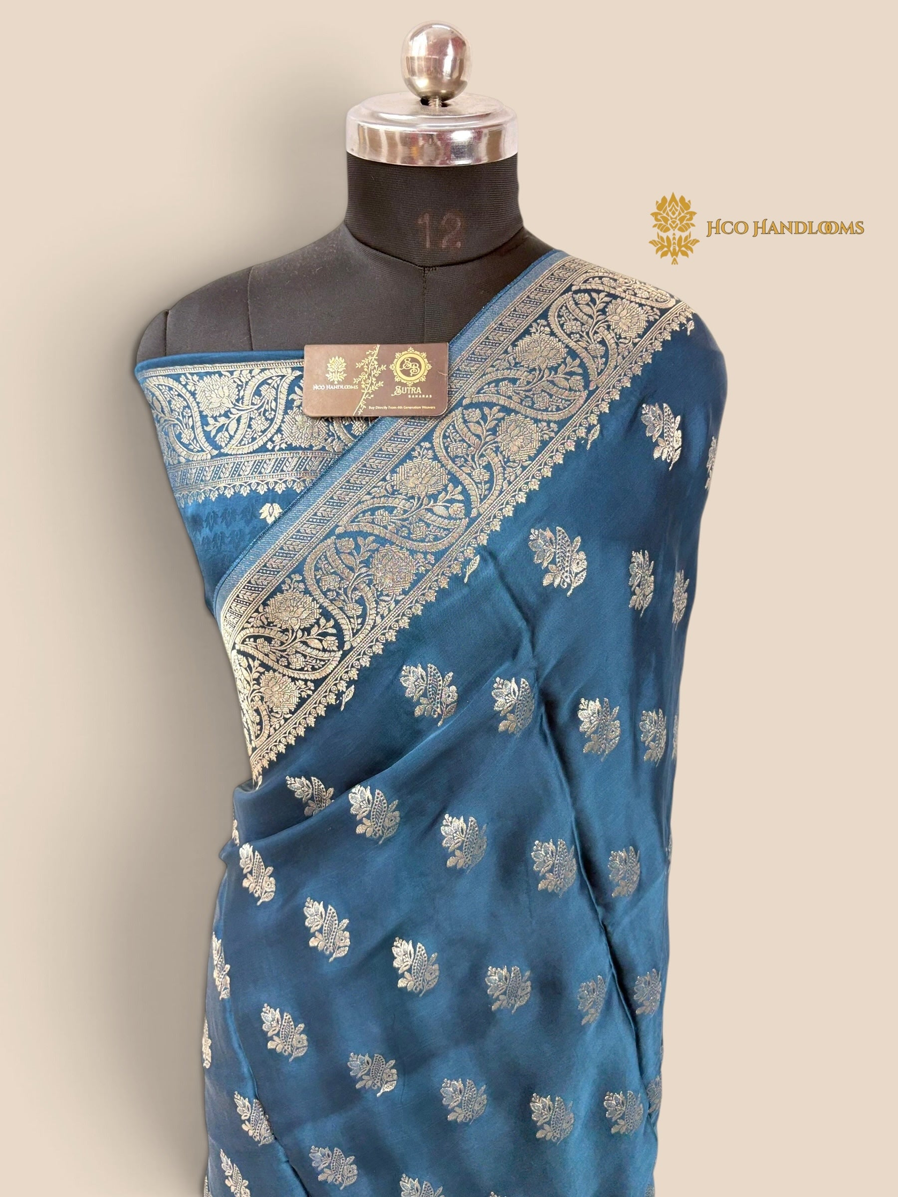 Blue Premium Soft Silk Banarasi Saree - All Over Motifs