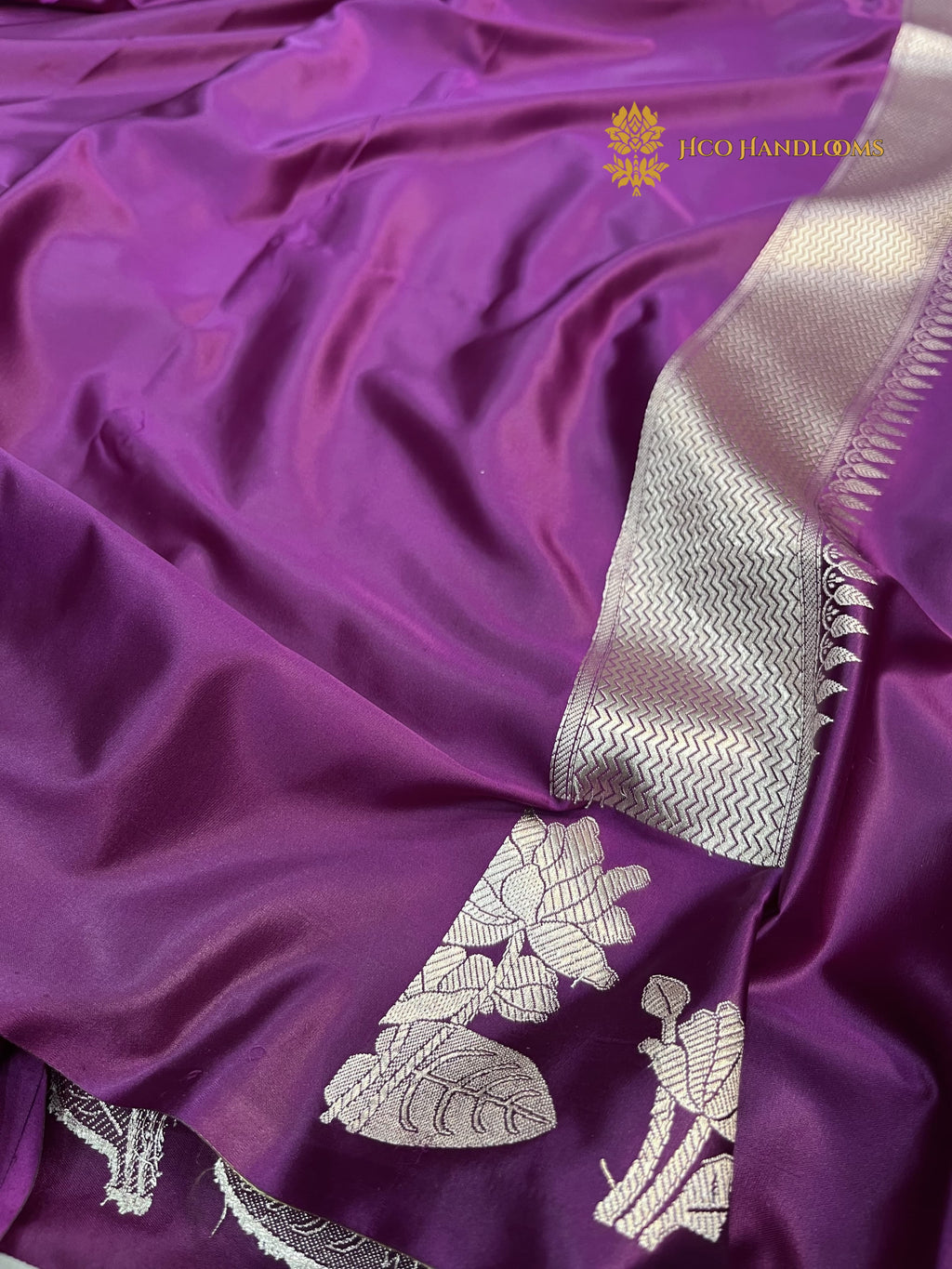 Regal Purple Premium Mashru Katan Silk Banarasi Saree - All Over Motifs