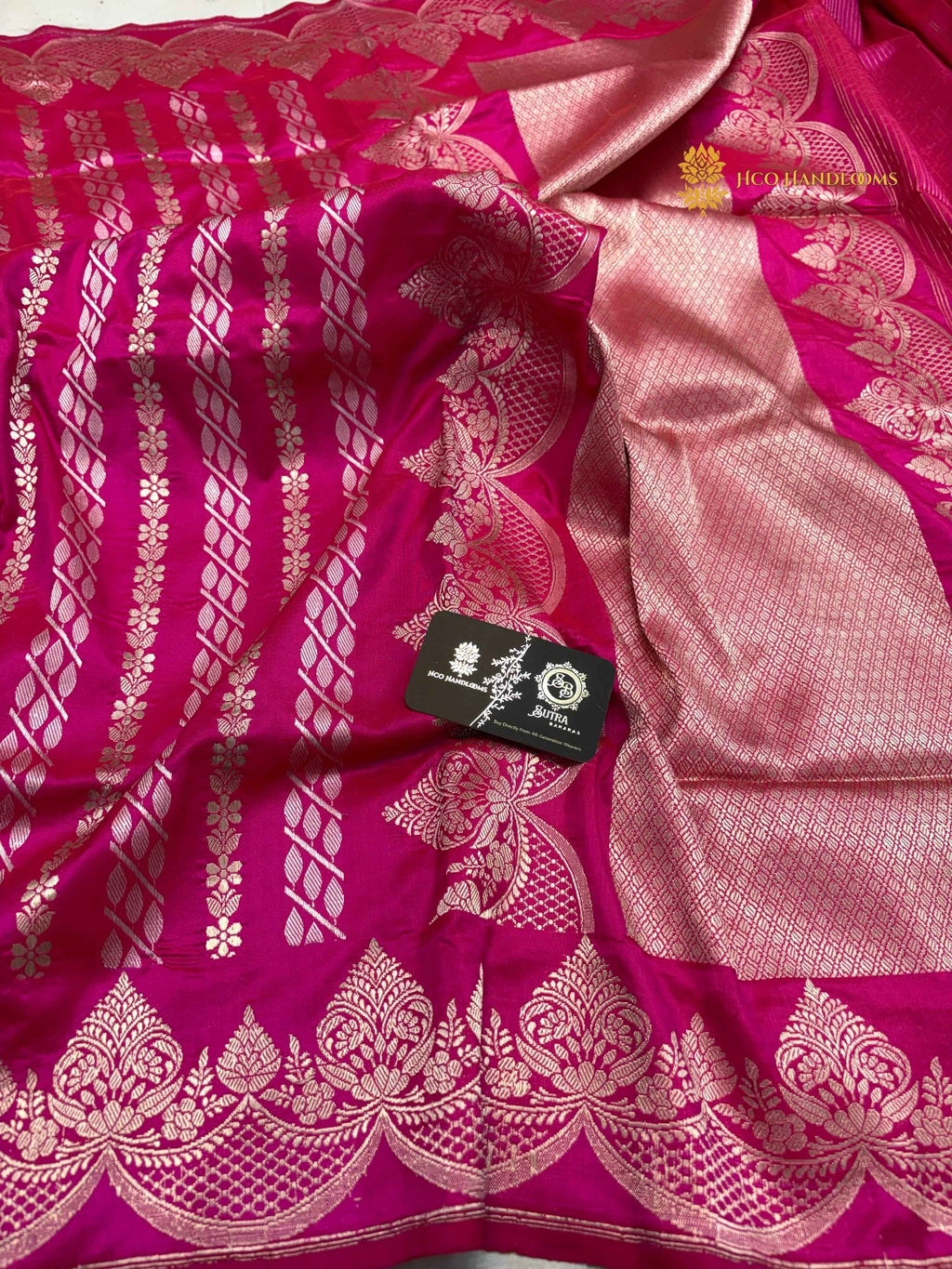 Pure Katan Silk Handloom Banarasi Saree - All Over Kadhua Jangla Work