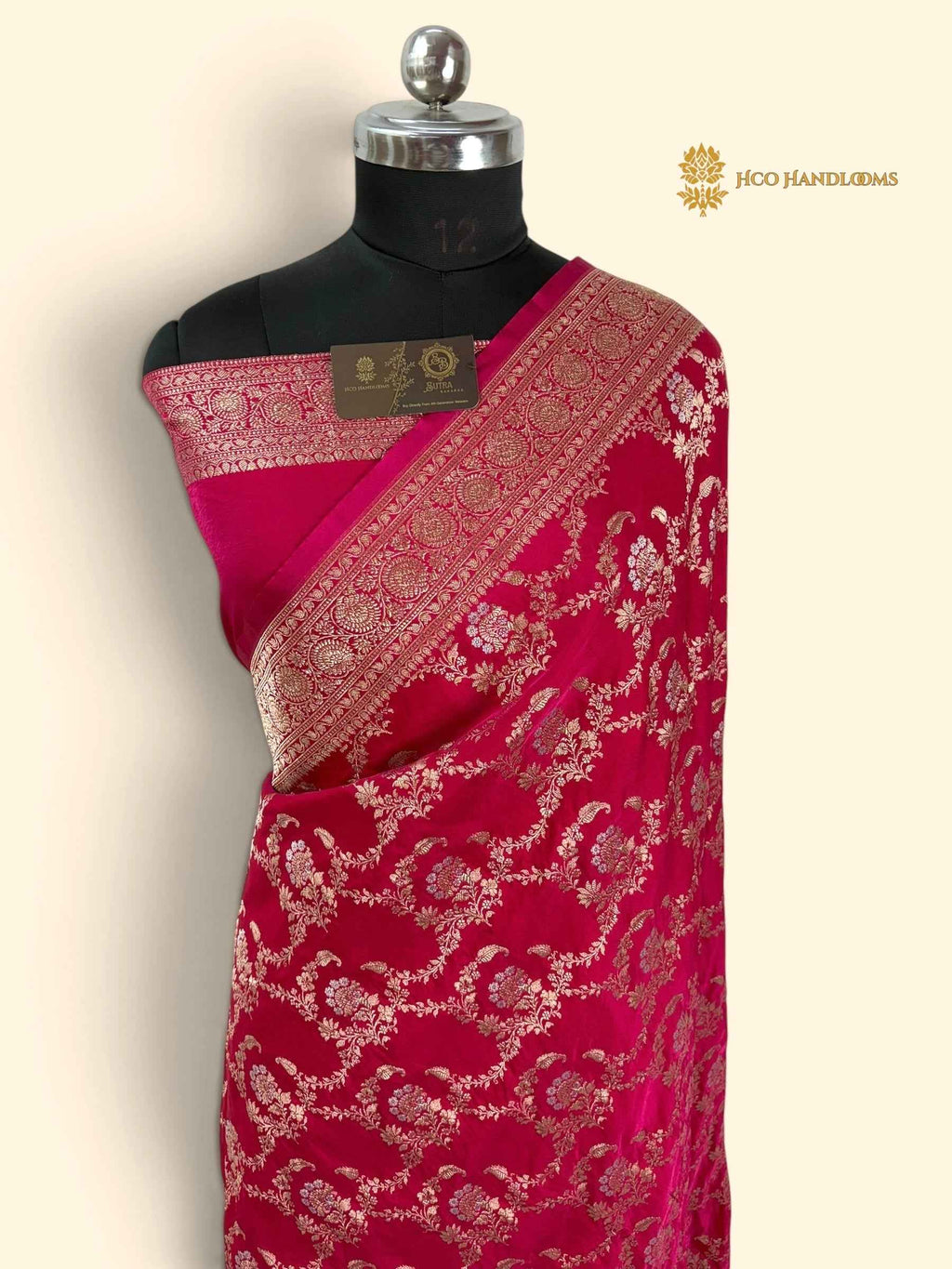 Premium Mashru Katan Silk Banarasi Saree - All Over Jangla