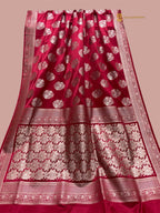 Regal Red Premium Mashru Katan SIlk Banarasi Saree - All Over Meenakari Motifs