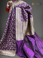 Regal Pure Katan Silk Handloom Banarasi Saree - All Over Jaal Work