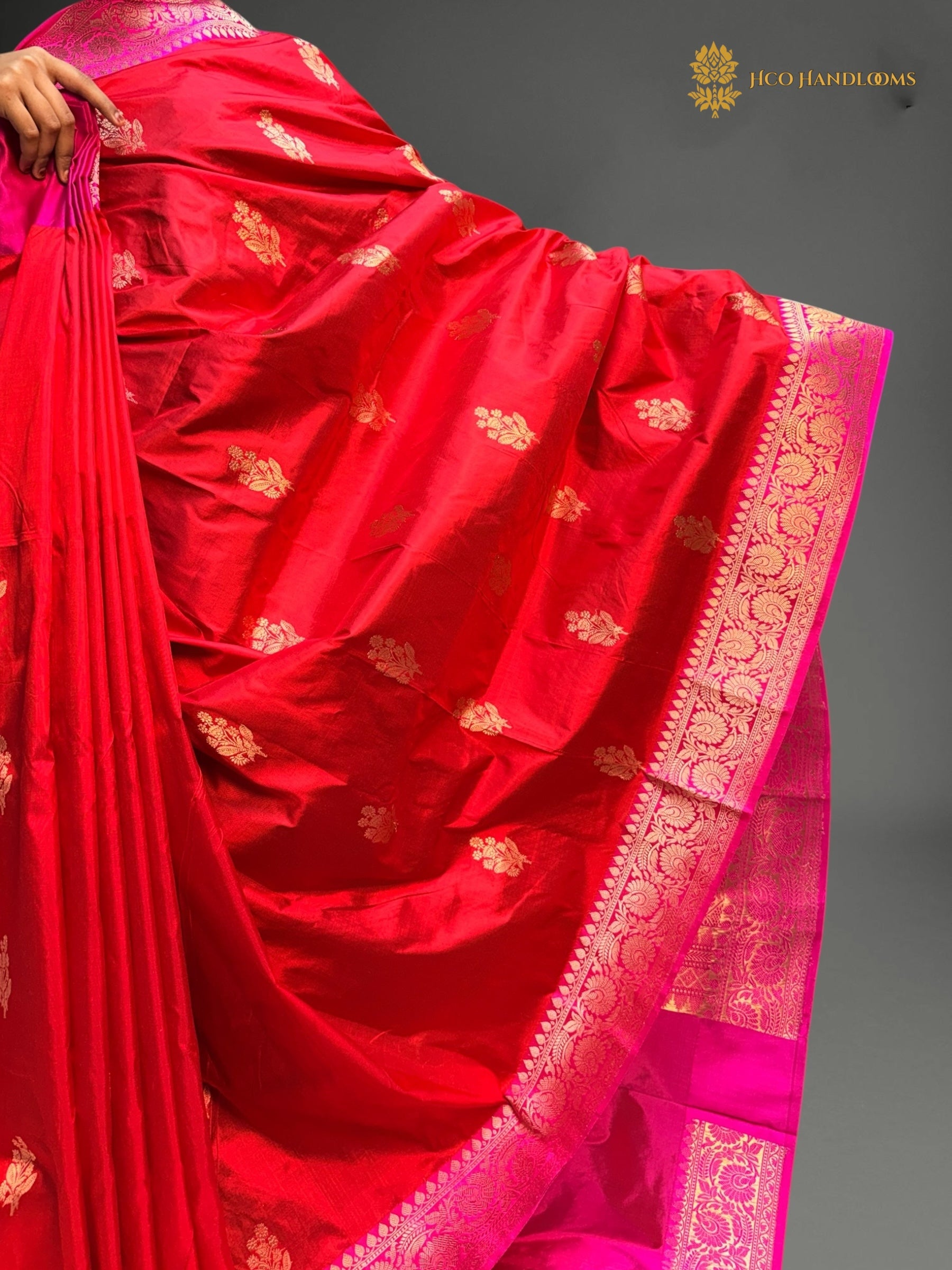 Pure Mango Katan Silk Handloom Banarasi Saree - All Over Kadhua Motifs