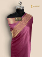 Premium Mashru Crepe Silk Banarasi Saree - All Over Plain Body