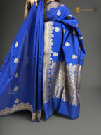 Pure Mango Katan Silk Handloom Banarasi Saree - All Over Kadhua Motifs