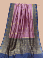 Regal Contrast Pure Mango Katan Silk Handloom Banarasi Saree - All Over Kadhua Motifs