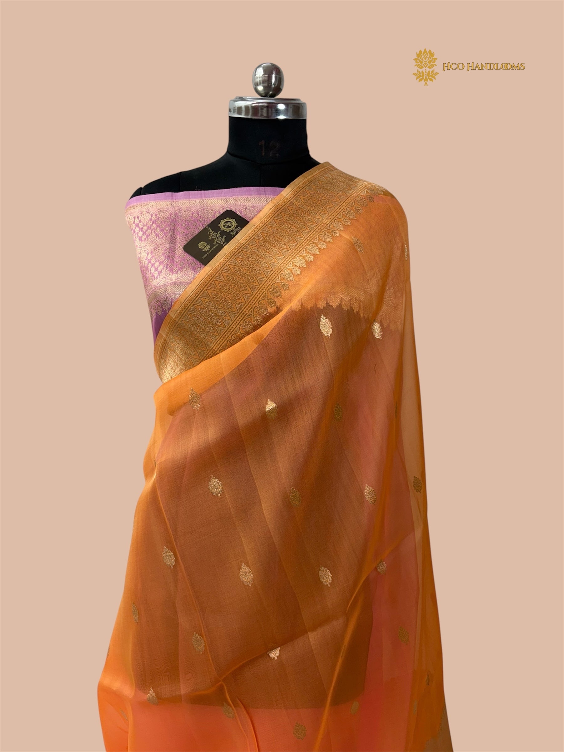 Pure Kora Silk Handloom Banarasi Saree - All Over Kadua Motifs