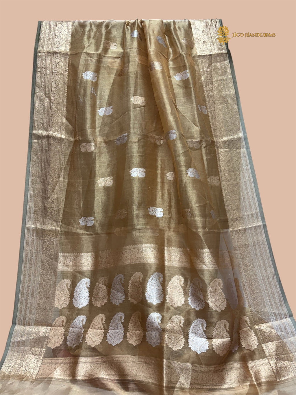 Pure Tissue Silk Handloom Banarasi Saree - All Over Kadhua Motifs