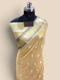 Pure Khaddi Chiffon Silk Banarasi Saree - All Over Motifs