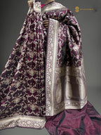 Regal Pure Katan Silk Handloom Banarasi Saree - All Over Jaal Work With Meenakari