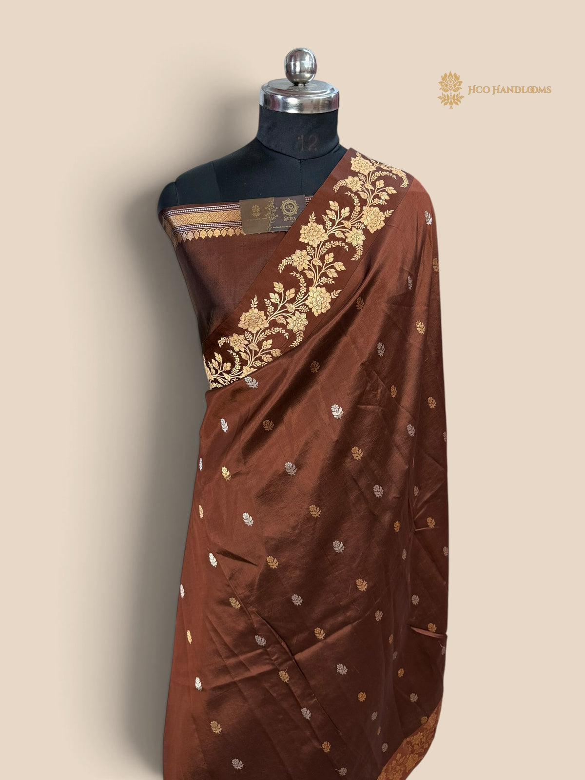 Pure Mango Katan Silk Handloom Banarasi Saree - All Over Motifs