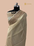 Pure Tussar Silk Handloom Banarasi Saree - Plain Body