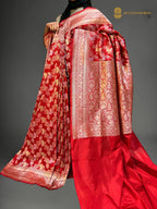 Pure Katan Silk Handloom Banarasi Saree - All Over Meenakari Jangla