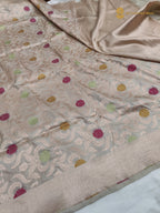 Pastel Blue Pure Katan Silk Handloom Banarasi Saree - All Over Meenakari Brocade Jangla