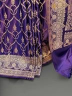 Premium Mashru Katan Silk Banarasi Saree - All Over Jaal Pattern