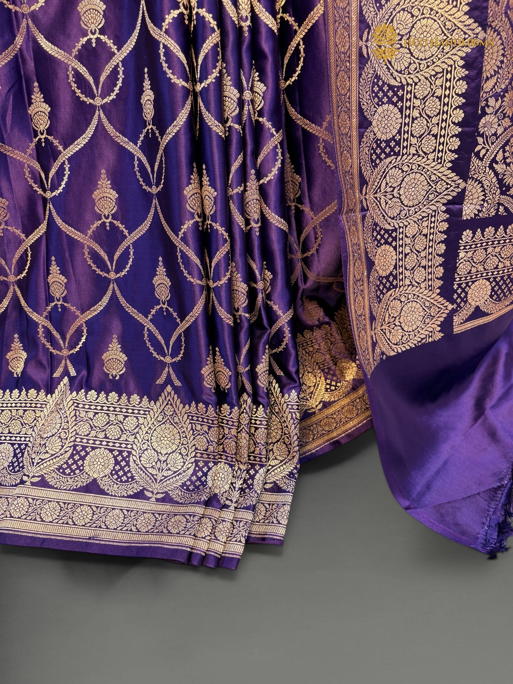 Premium Mashru Katan Silk Banarasi Saree - All Over Jaal Pattern