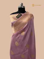 Pure Mango Katan Silk Handloom Banarasi Saree - All Over Kadhua Motifs