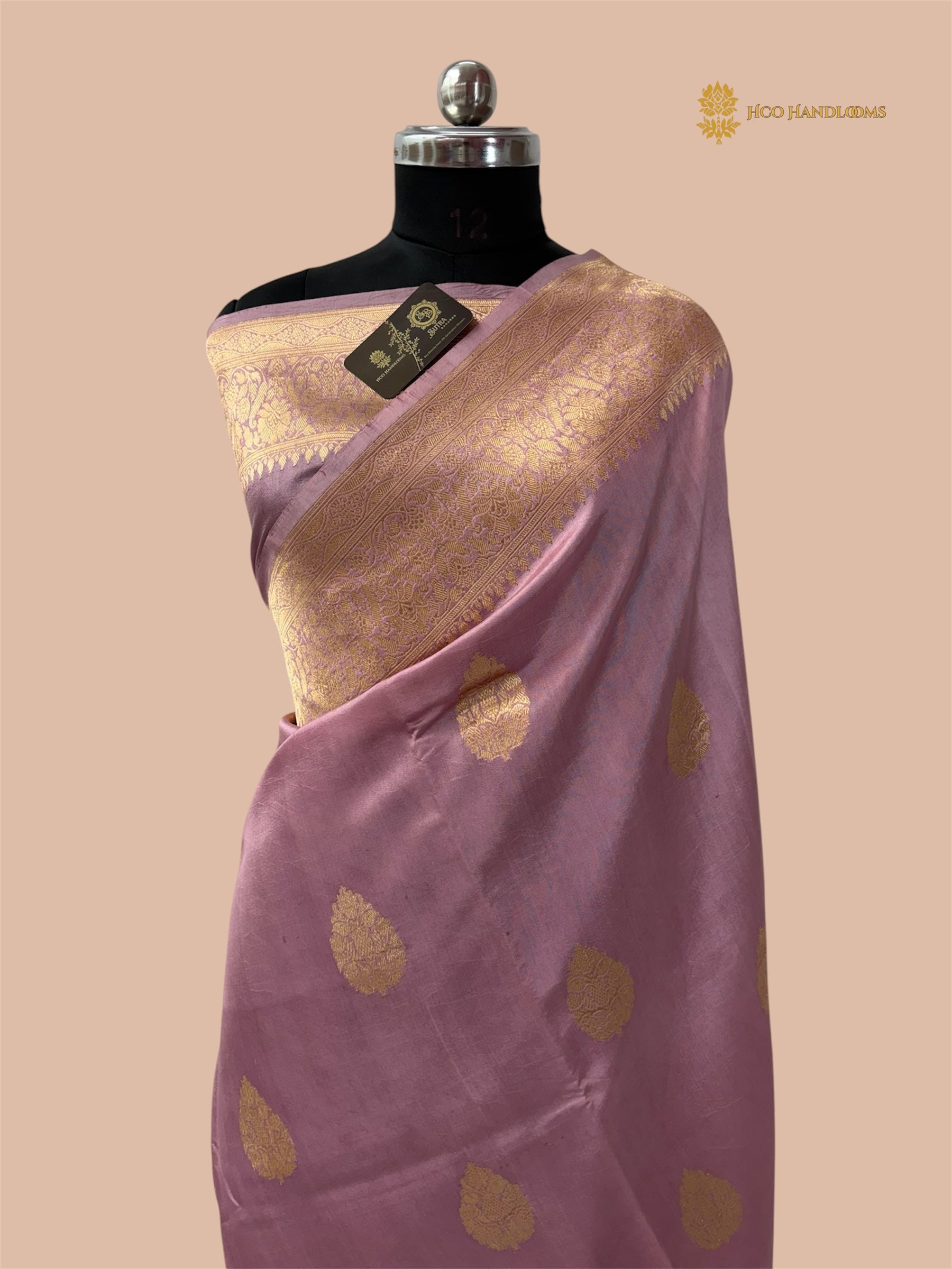Pure Mango Katan Silk Handloom Banarasi Saree - All Over Kadhua Motifs