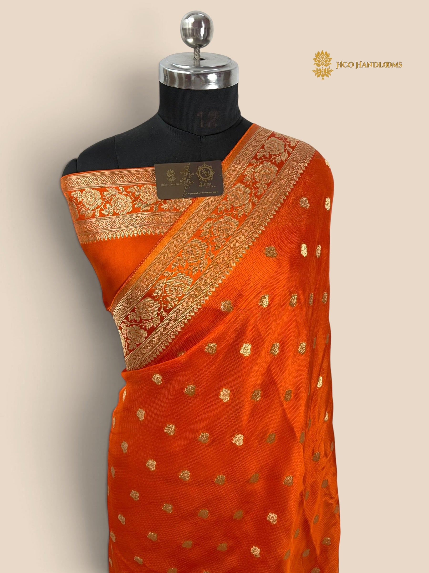 Premium Mashru Crepe Banarasi Saree - All Over Motifs
