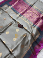 Pure Mango Katan Silk Handloom Banarasi Saree - All Over Kadhua Motifs
