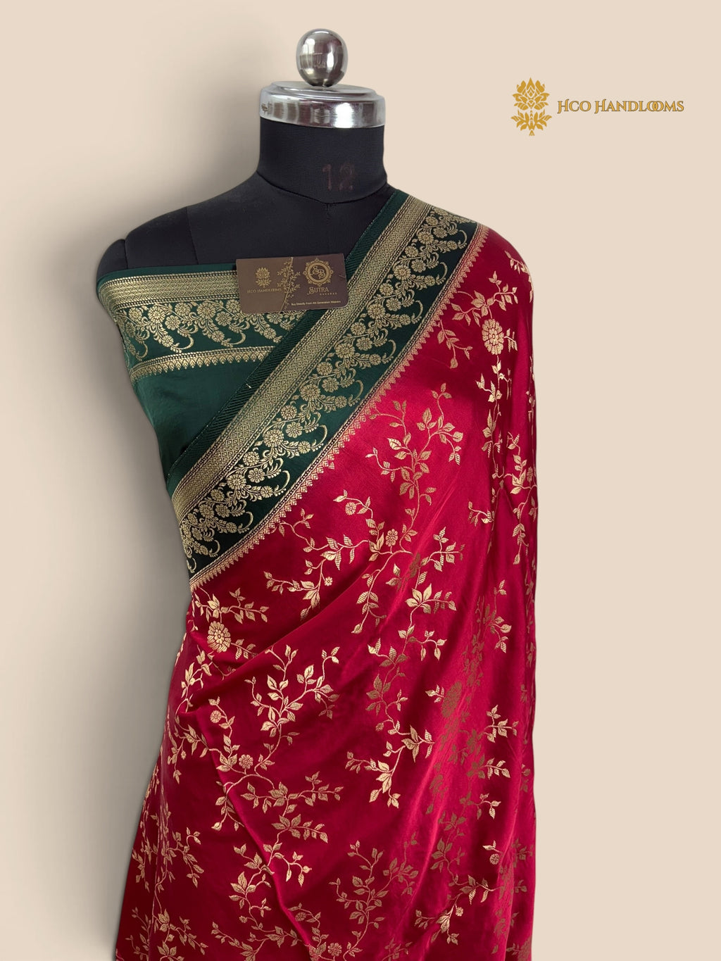 Premium Mashru Crepe Silk Banarasi Saree - All Over Jangla