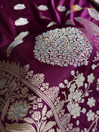 Premium Mashru Katan Silk Banarasi Saree - All Over Motifs