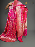 Pure Katan Silk Handloom Banarasi Saree - All Over Floral Jangla