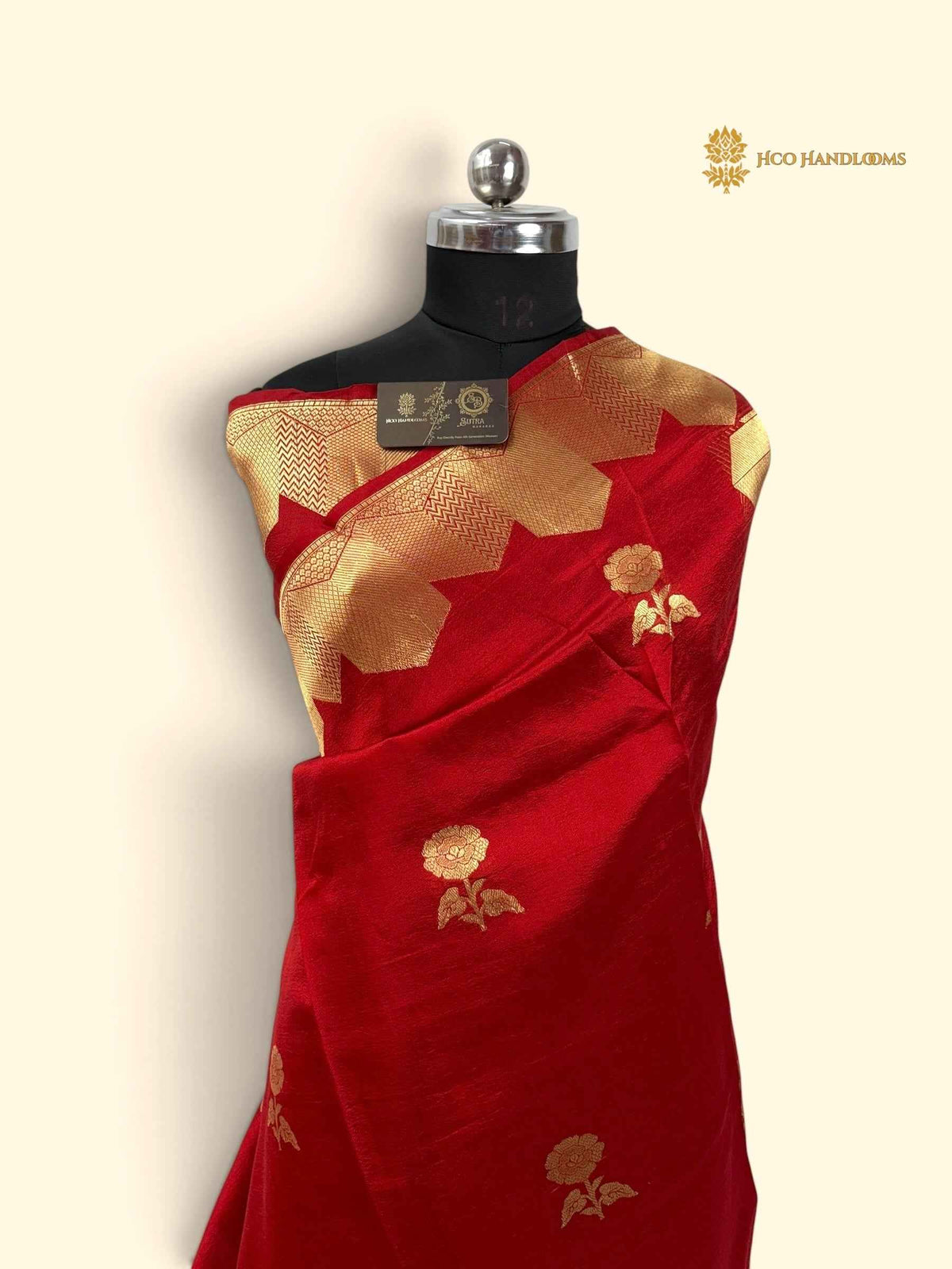 Red Pure Mango Katan Silk Handloom Banarasi Saree - All Over Motifs