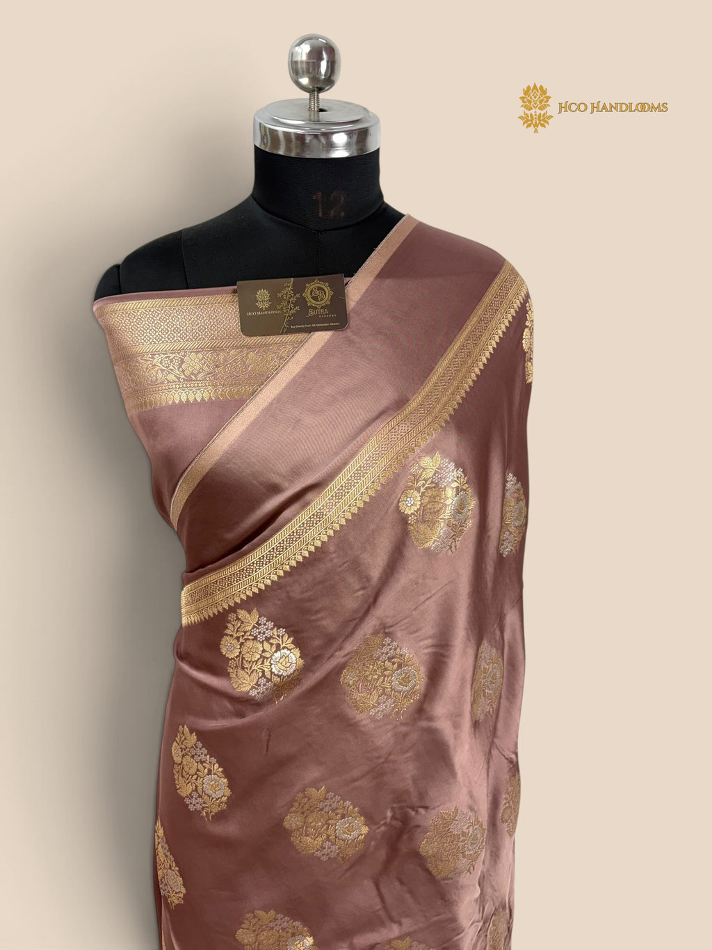 Premium Mashru Crepe Banarasi Saree - All Over Borderless With Motifs