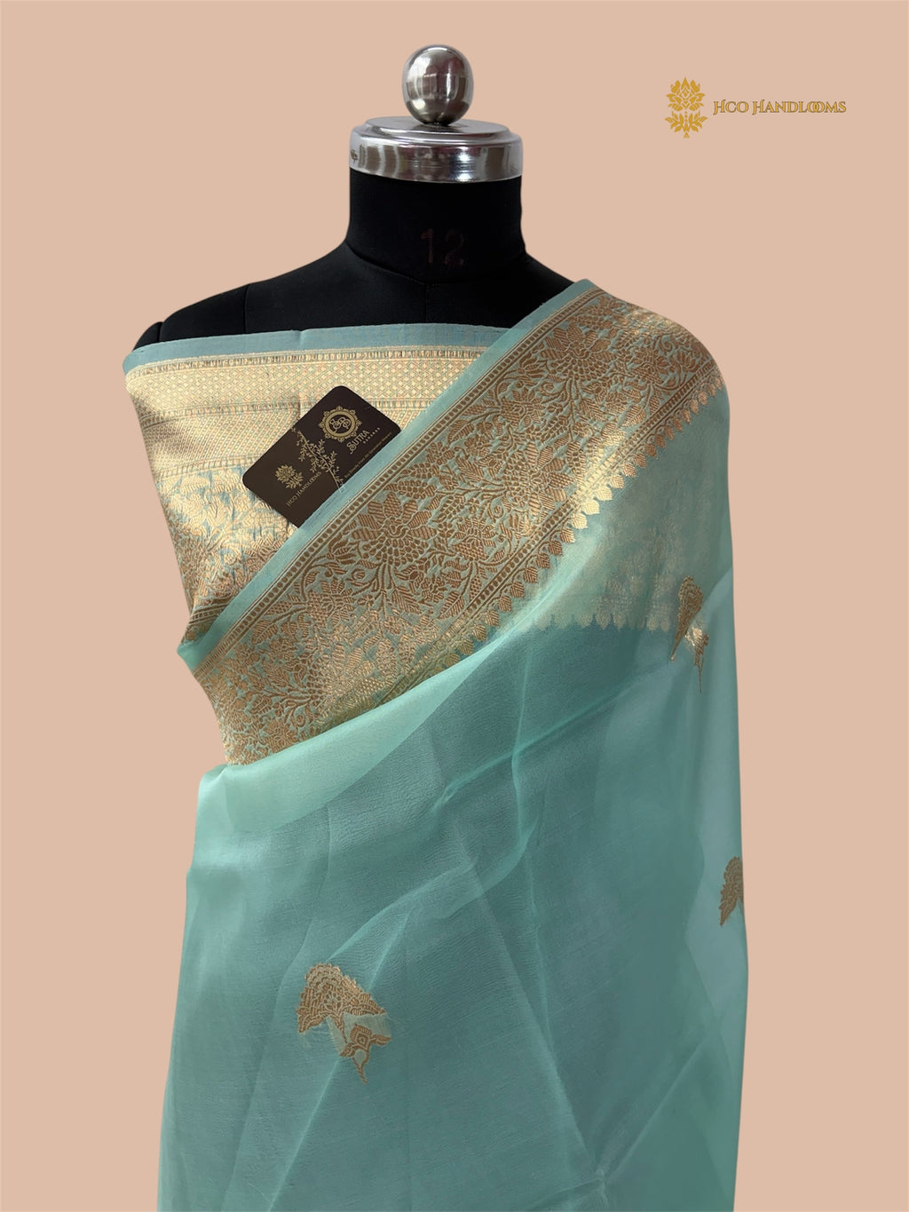 Light Blue Pure Kora Silk Handloom Banarasi Saree - All Over Kadua Motifs