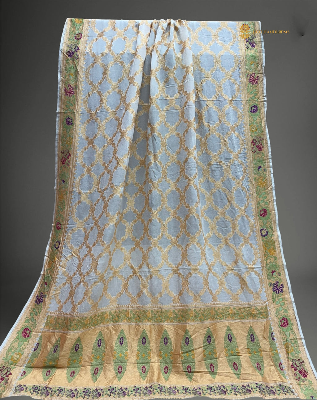 Pure Georgette Meenakari Banarasi Handloom Dupatta