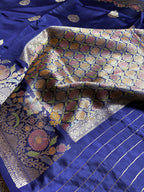 Pure Mango Katan Silk Handloom Banarasi Saree - All Over Kadhua Motifs