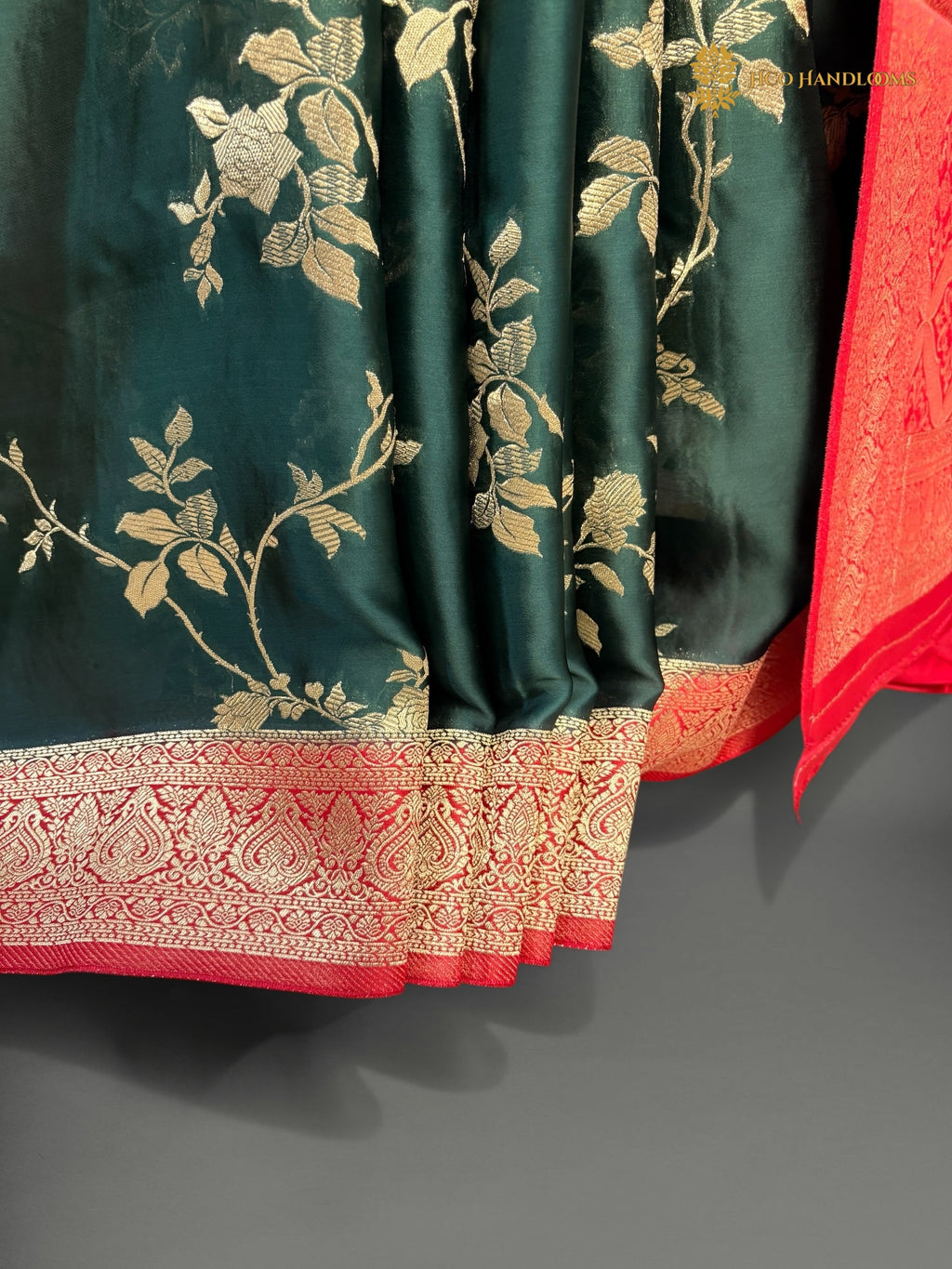 Premium Mashru Crepe Silk Banarasi Saree - All Over Jangla