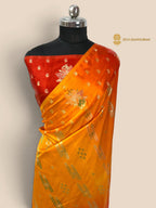 Orange To Red Gradient Premium Soft Silk Banarasi Saree - All Over Meenakari Motifs
