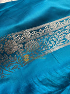 Premium Mashru Katan Silk Banarasi Saree With Floral Jangla