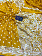 Pure Khaddi Georgette Silk Handloom Banarasi Saree - All Over Motifs
